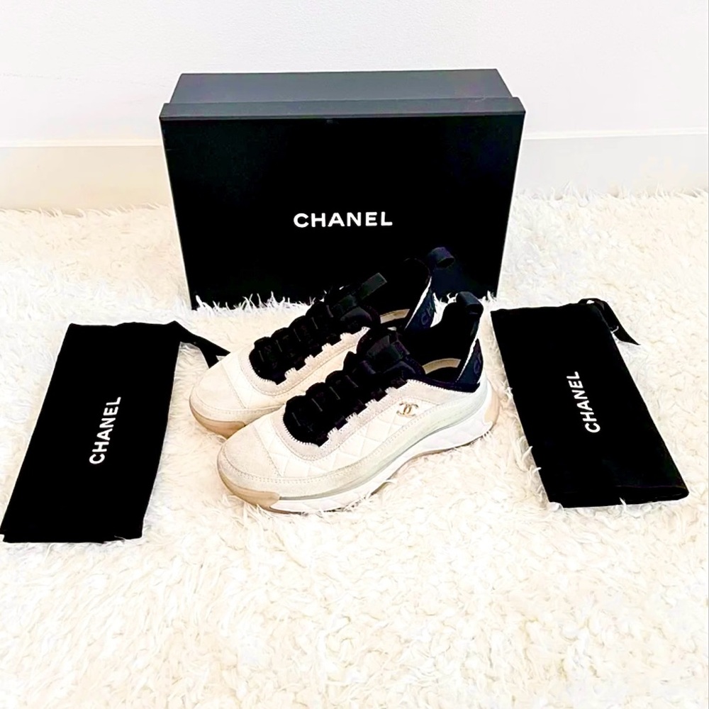 Chanel Black and White Italian Sneakers